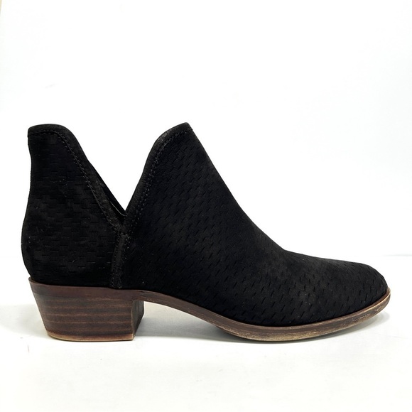 Lucky Brand Baley Black Leather Ankle Boot Bootie - Picture 4 of 10